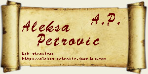 Aleksa Petrović vizit kartica